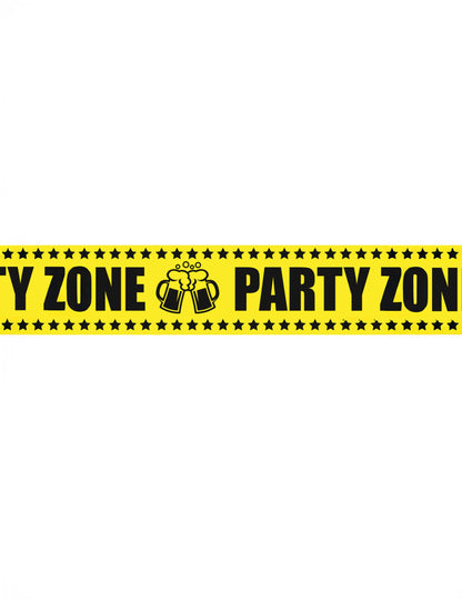 Détail du texte et des motifs du ruban Party Zone