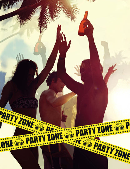 Ruban Party Zone pour fête jaune de 6 mètres