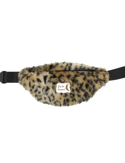 чанта за кръста с леопардов принт