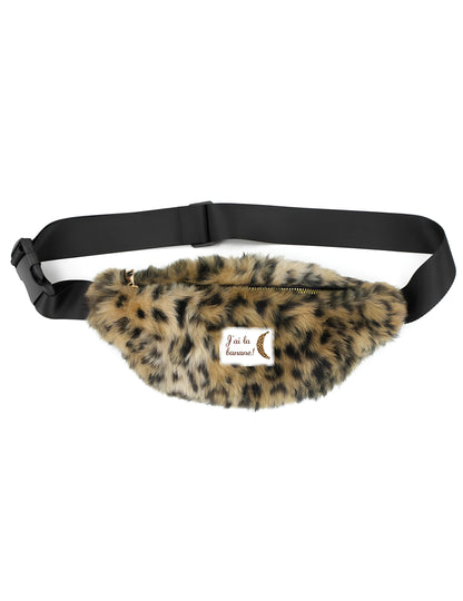 чанта за кръста с леопардов принт