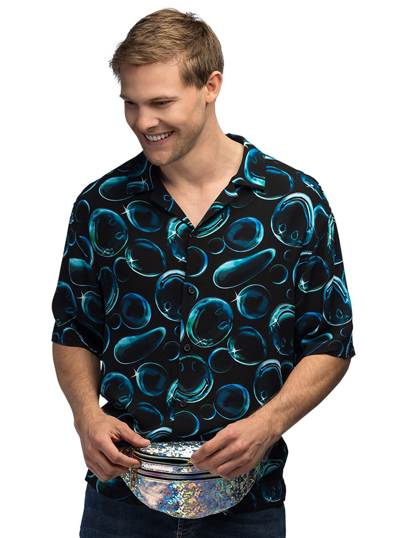 Vue portée du sac banane holographique