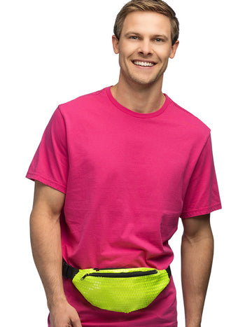 Флуо жълта бананова чанта