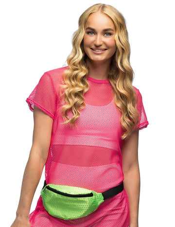 Флуо зелена бананова чанта