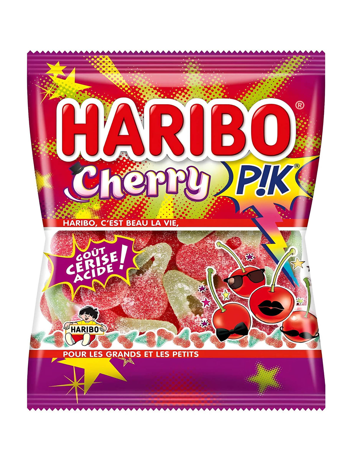 Плик с бонбони Cherry Pik Haribo за малки и големи с кисел вкус на череша