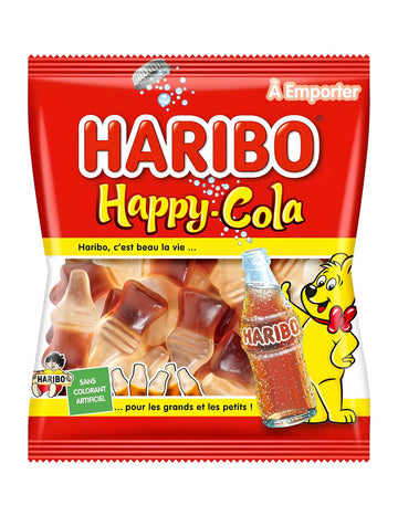 Пакет с бонбони Haribo Happy Cola за малки и големи червен и жълт