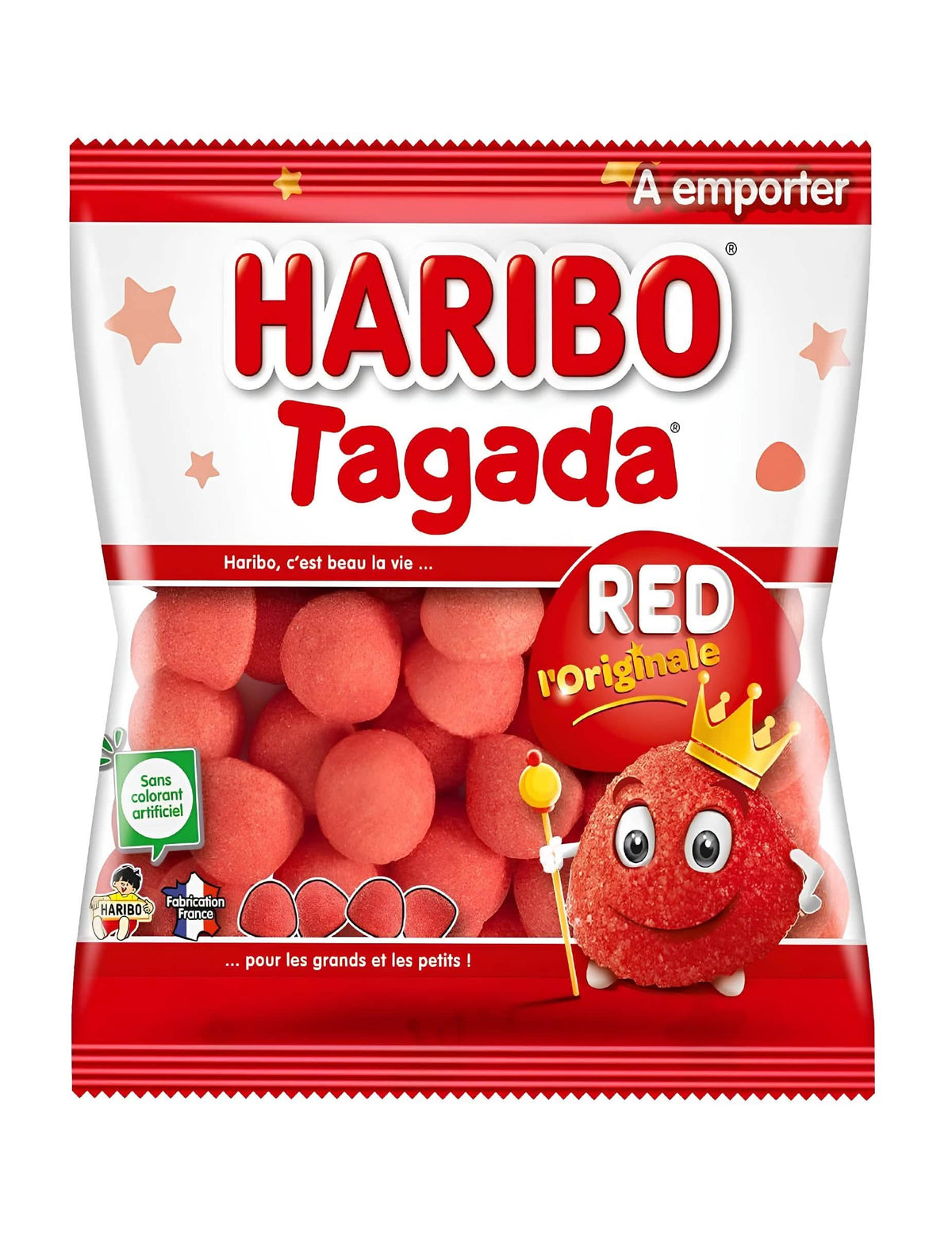 Плик с бонбони Haribo Tagada ягоди за деца и възрастни червен