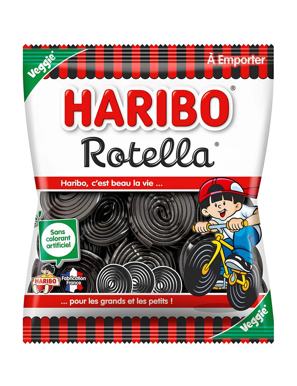 Плик с бонбони Rotella Haribo за малки и големи черен женско биле veggie