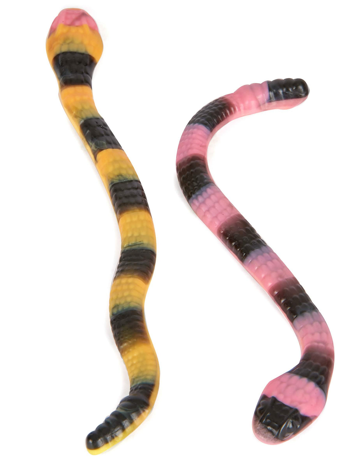 Крупен план на две бонбони от плика бонбони змии Pit the python