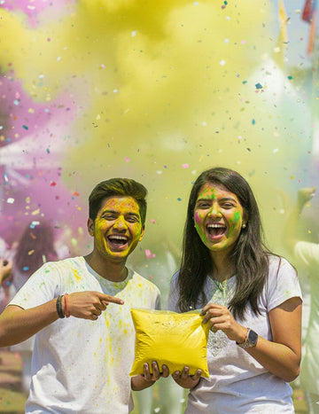 Пакетче с прах 500 г с флуоресцентен жълт Holi ефект 