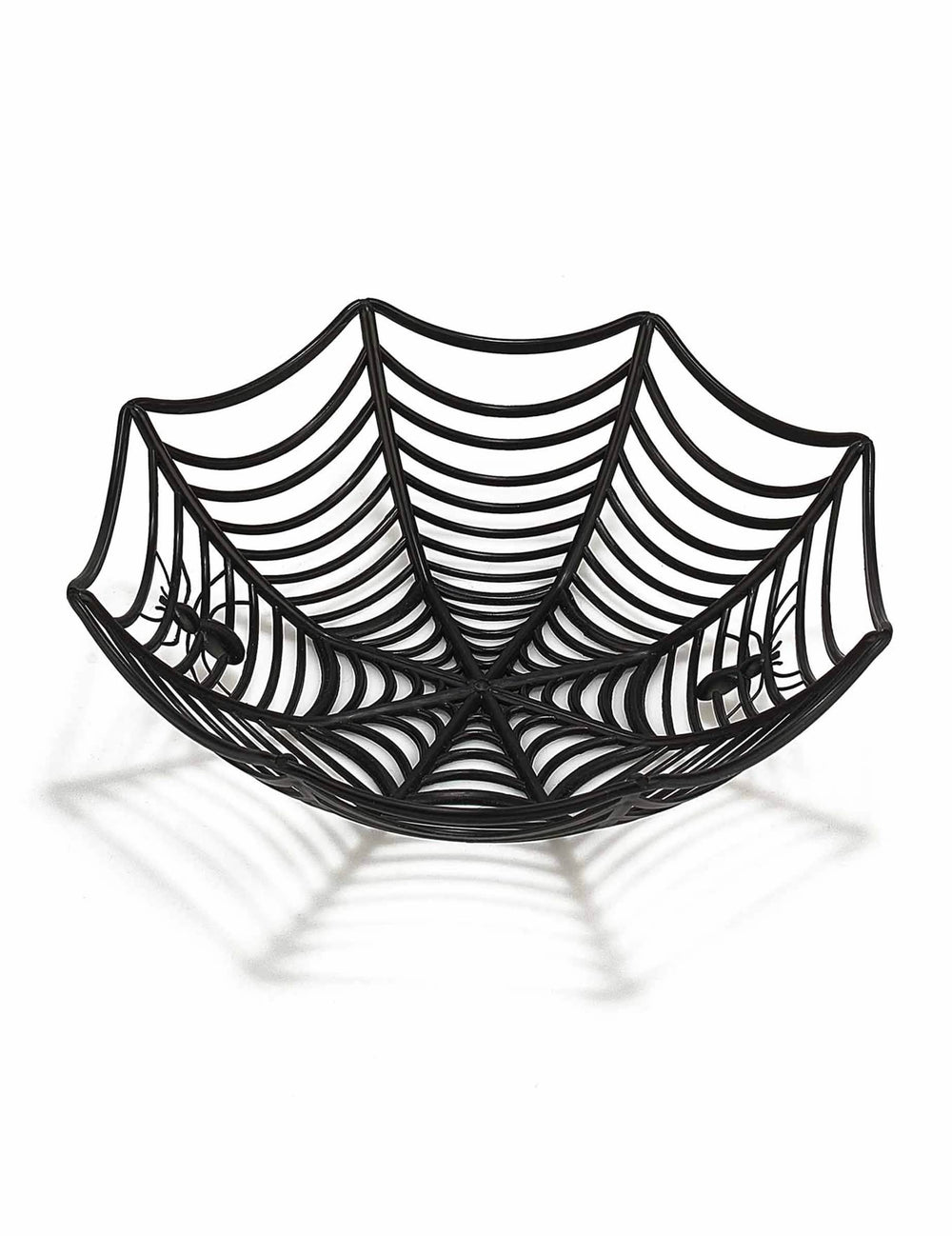 Saladier toile d'araignée pour Halloween noir avec petites araignées