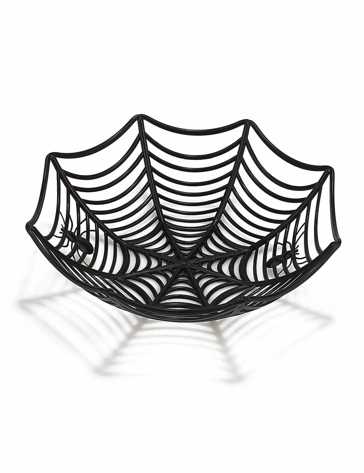 Saladier toile d'araignée pour Halloween noir avec petites araignées