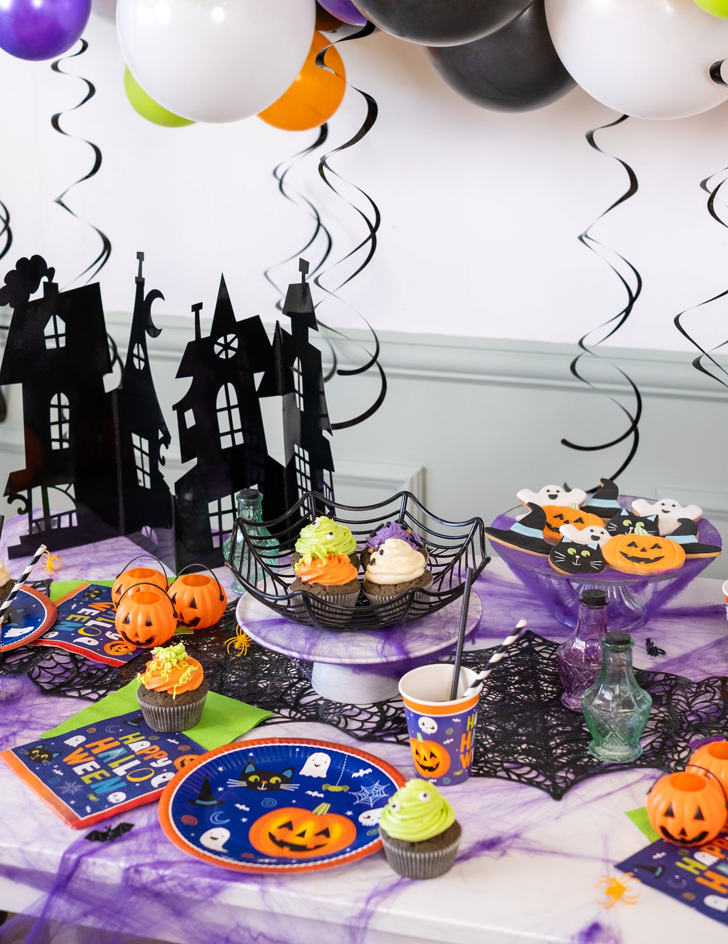 Паякови платно купа 27 см Хелоуин