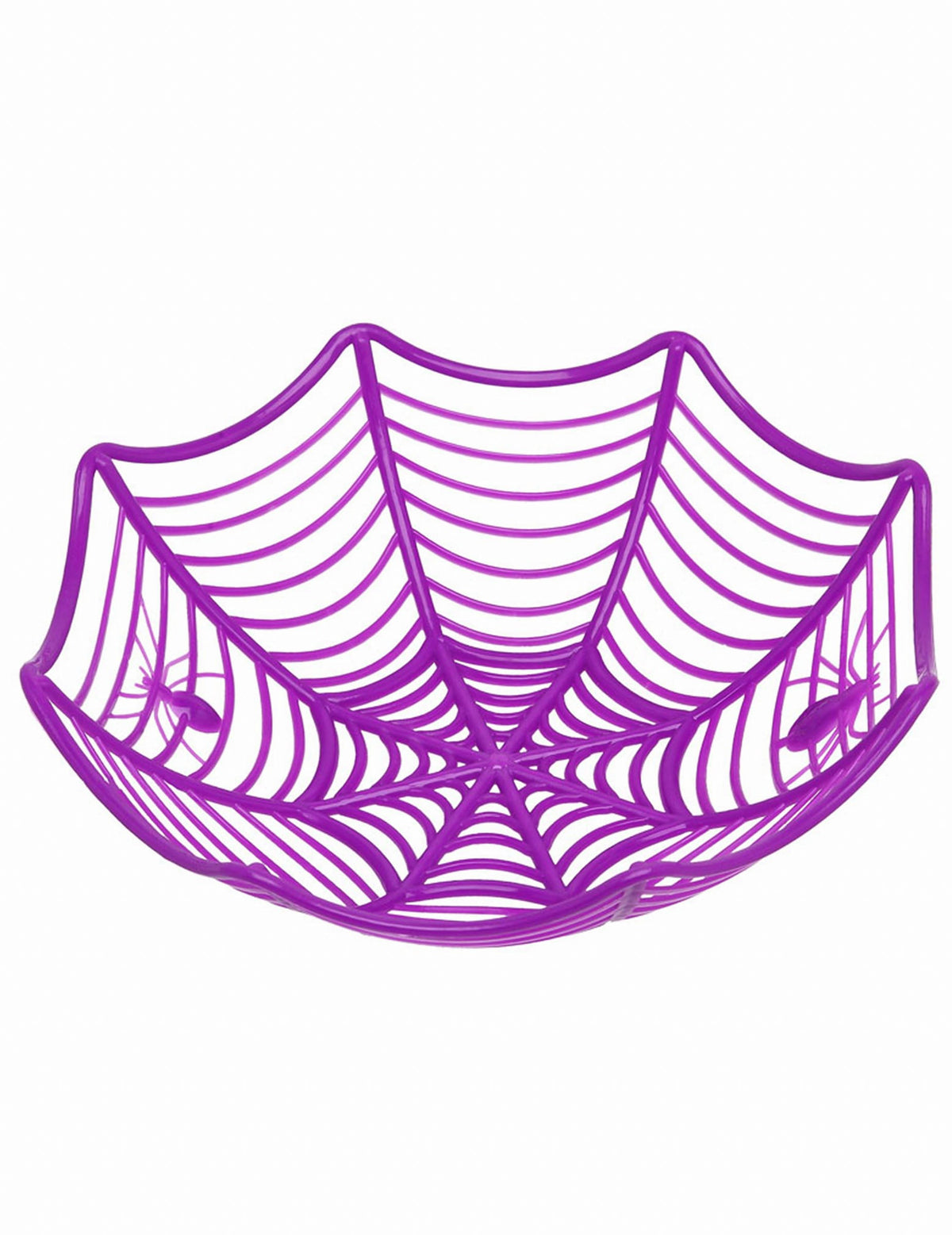 Saladier toile d'araignée pour Halloween violet avec araignées