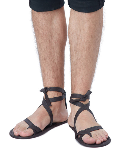 Sandales égyptiennes pour homme noires à lanières