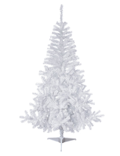 Vue d'ensemble du sapin artificiel de Noël pour décoration blanc enneigé réaliste sur pied