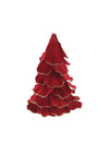 Sapin de Noël velours rouge et or 12 x 16 cm