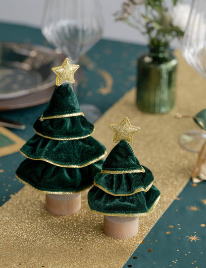 Sapin pailleté vert sapin 10 x 18,5 cm