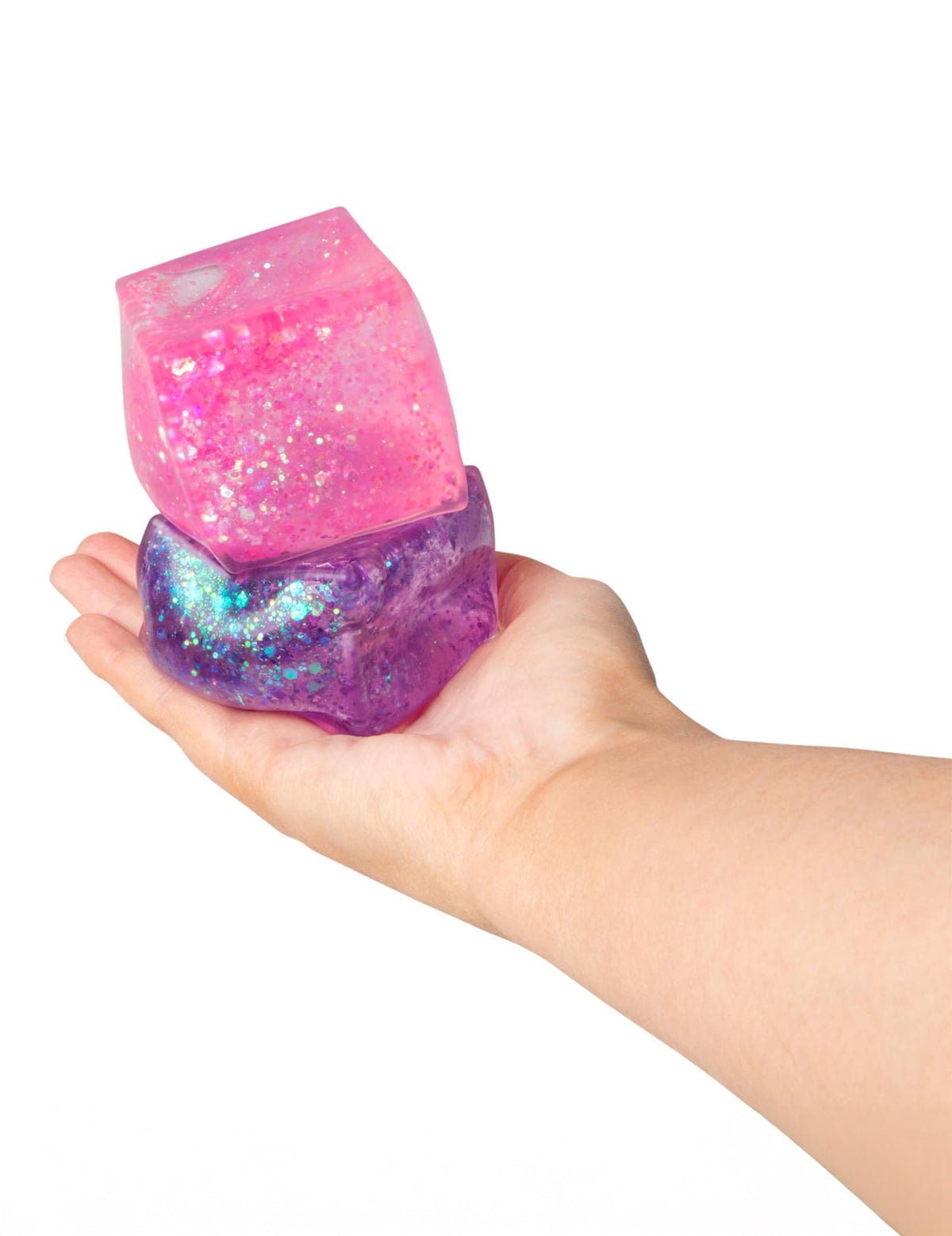 Empilement de deux couleurs du cube anti-stress Scrunchems