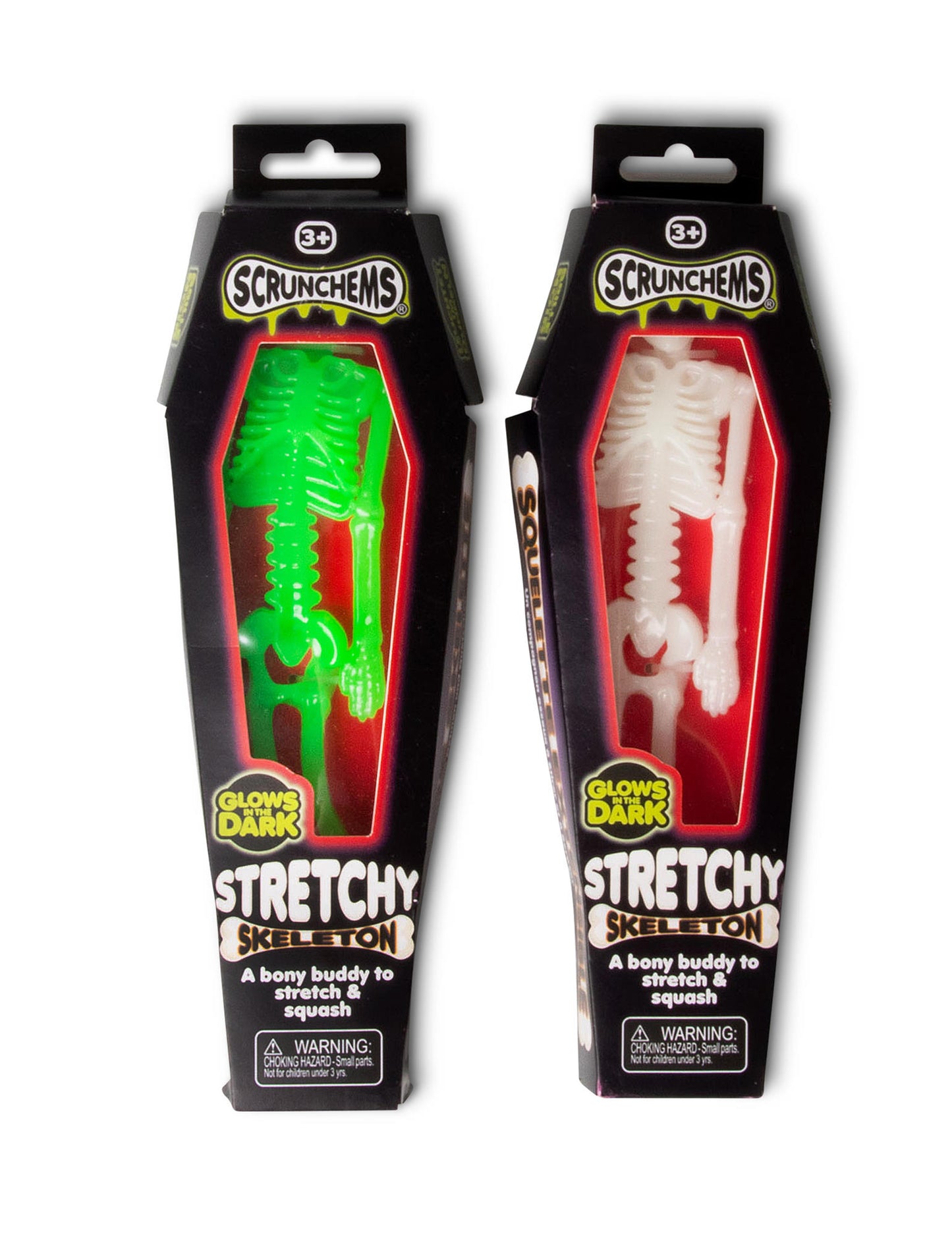 Светеща в тъмното еластична играчка скелет Scrunchems