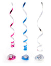Serpentins disco pour fête couleurs métallisées assorties rose bleu et argent