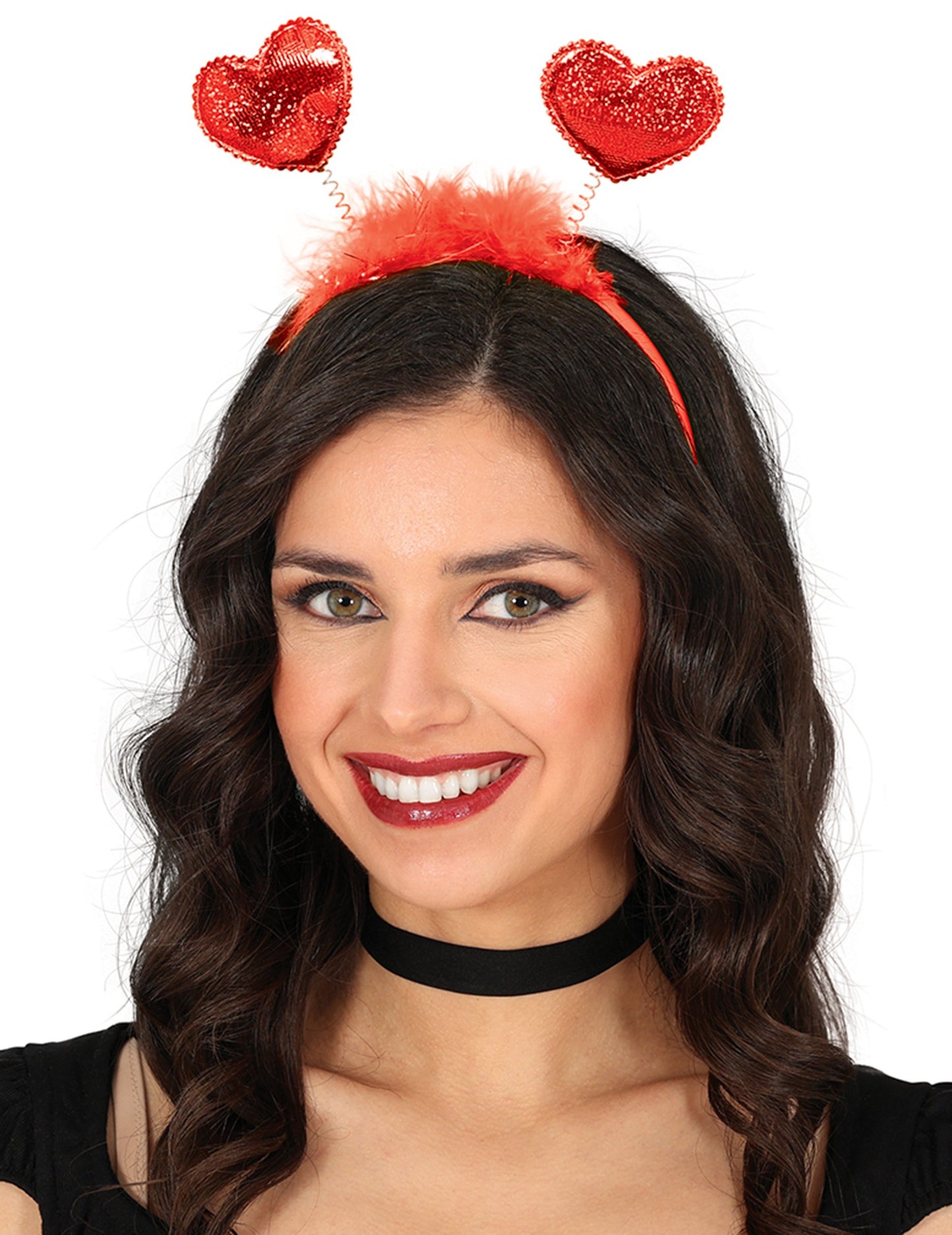 Диадема с червени сърца за възрастни 