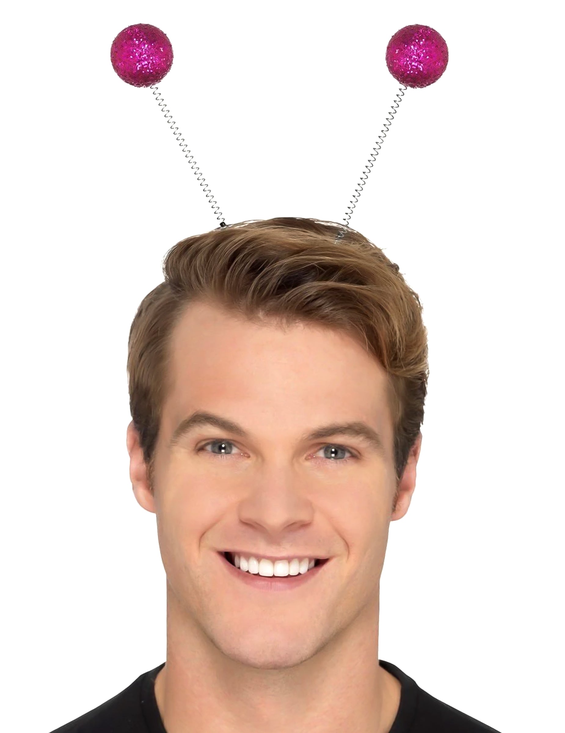 Vue de face du serre-tête boules paillettées