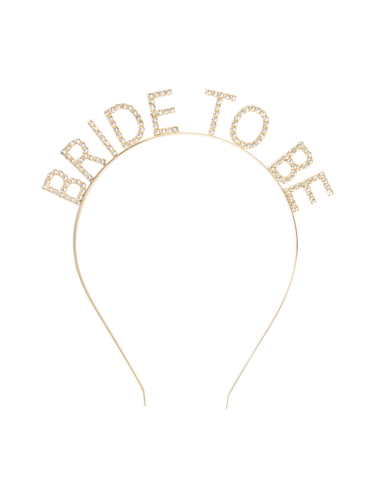 Gros plan sur l'inscription en strass du Serre-tête Bride to be