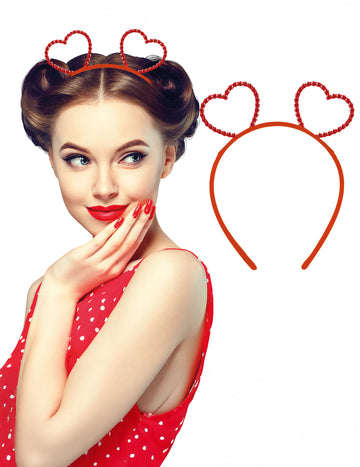 Лента за глава за възрастни с кристали и сърце