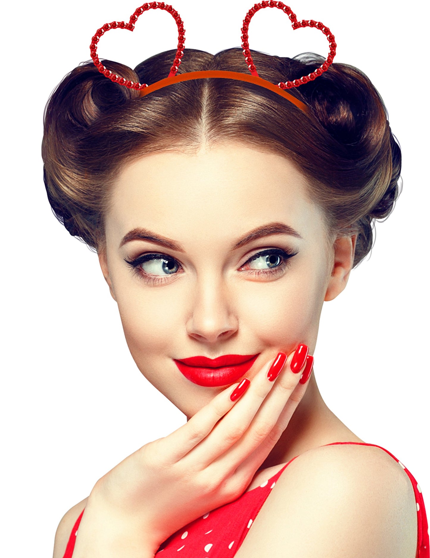 Лента за глава за възрастни с кристали и сърце