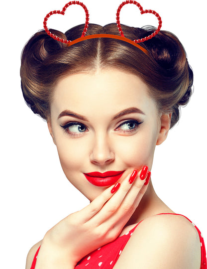 Лента за глава за възрастни с кристали и сърце