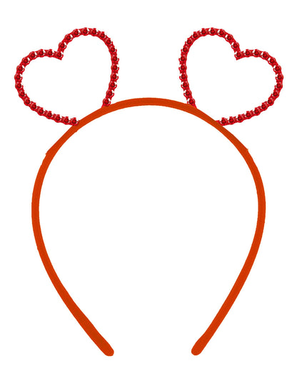 Лента за глава за възрастни с кристали и сърце