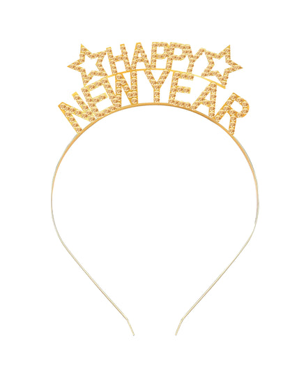 Диаграма за глава с кристали „Честита Нова година“ за възрастни