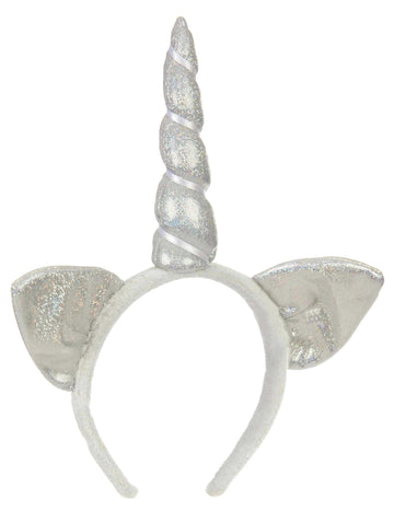 Сребърна лента за глава на еднорог с възрастни уши