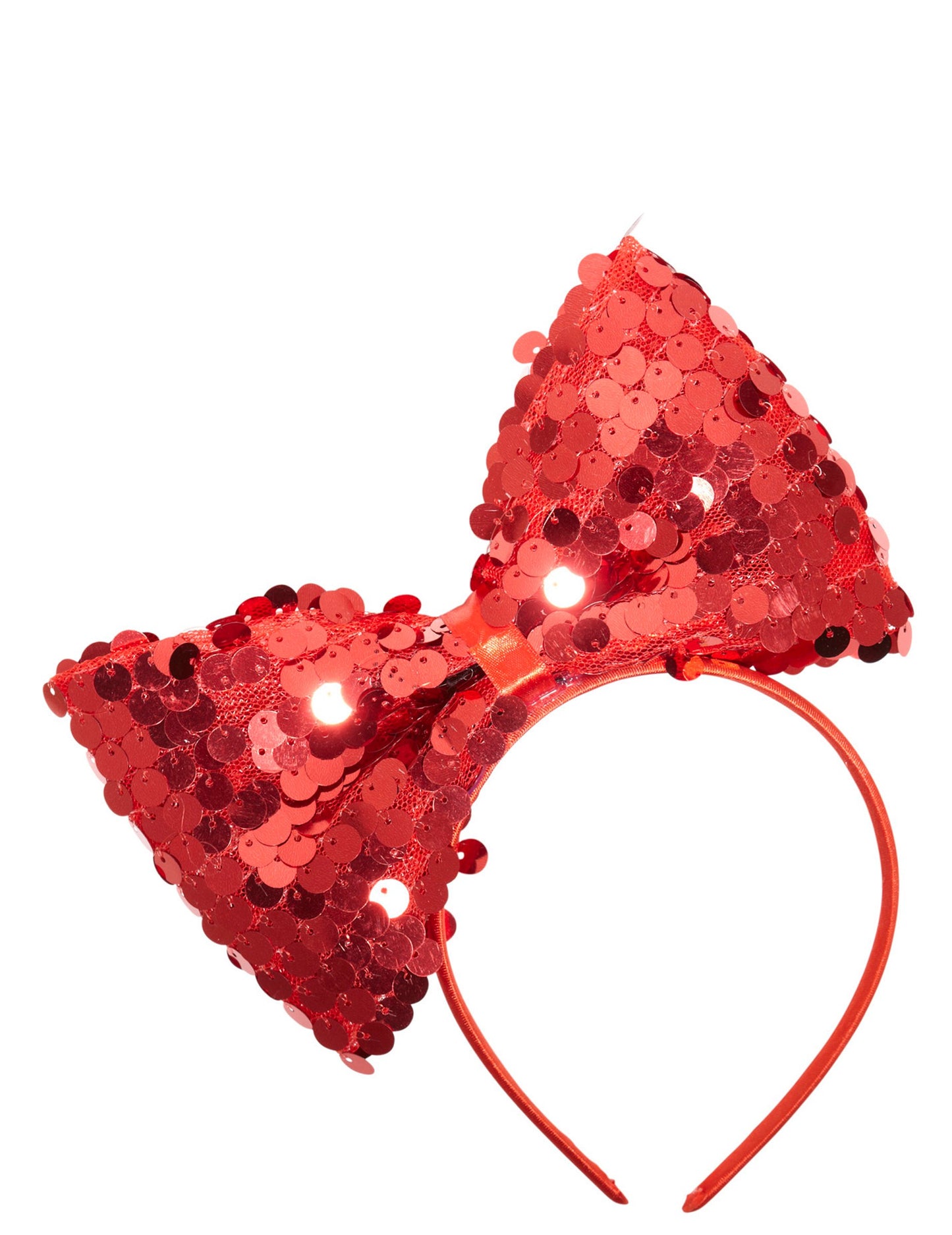 Détail de l'effet lumineux du serre-tête noeud pour adulte