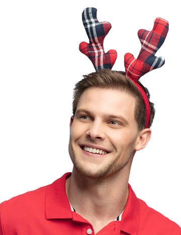 Коледна лента за коледни елени за възрастни тартан