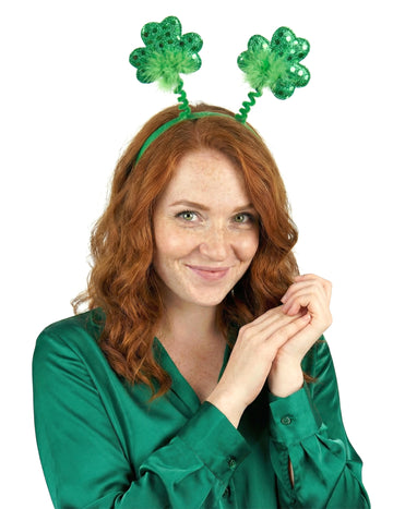 Лента за глава за възрастни с брокатена детелина за Свети Патрик