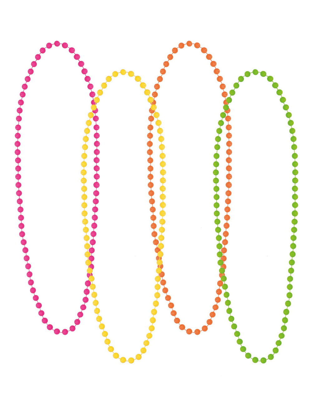 Colliers de perles multicolores du set accessoires années 80 pour adulte