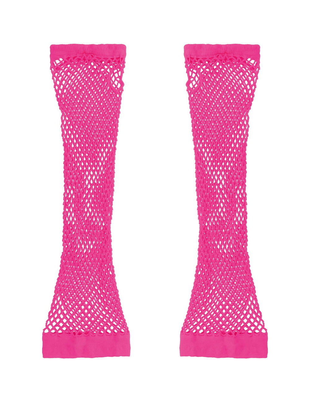 Mitaines en résille rose fluo du set accessoires années 80 pour adulte
