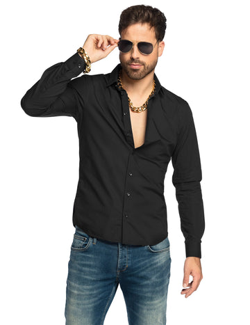 Set accessoires bling bling pour adulte dorés avec lunettes collier et gourmette