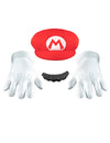Set accessoires Mario pour enfant rouge et blanc avec moustache noire