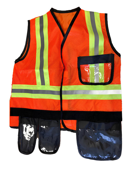 Vue de face du gilet du set de chantier pour enfant