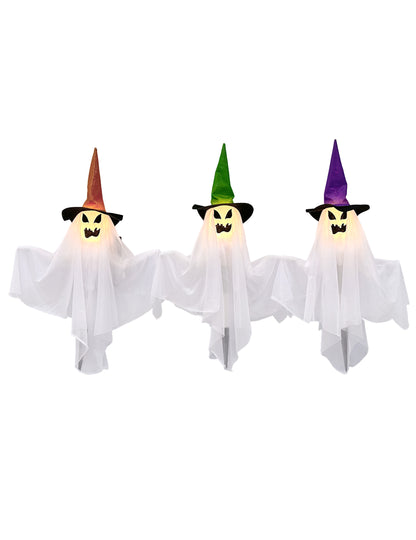 Комплект от 3 светещи призраци с колове 68 cm