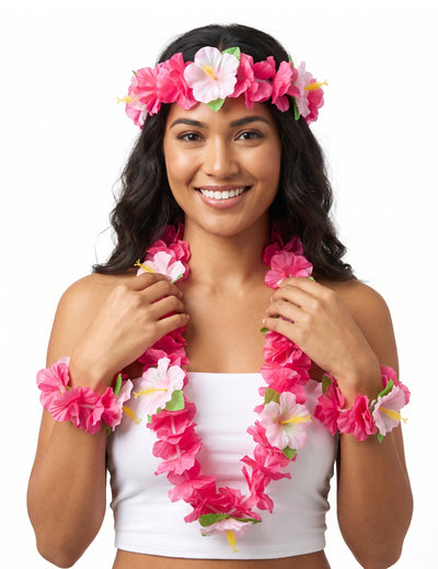 Set Hawaï rose adulte