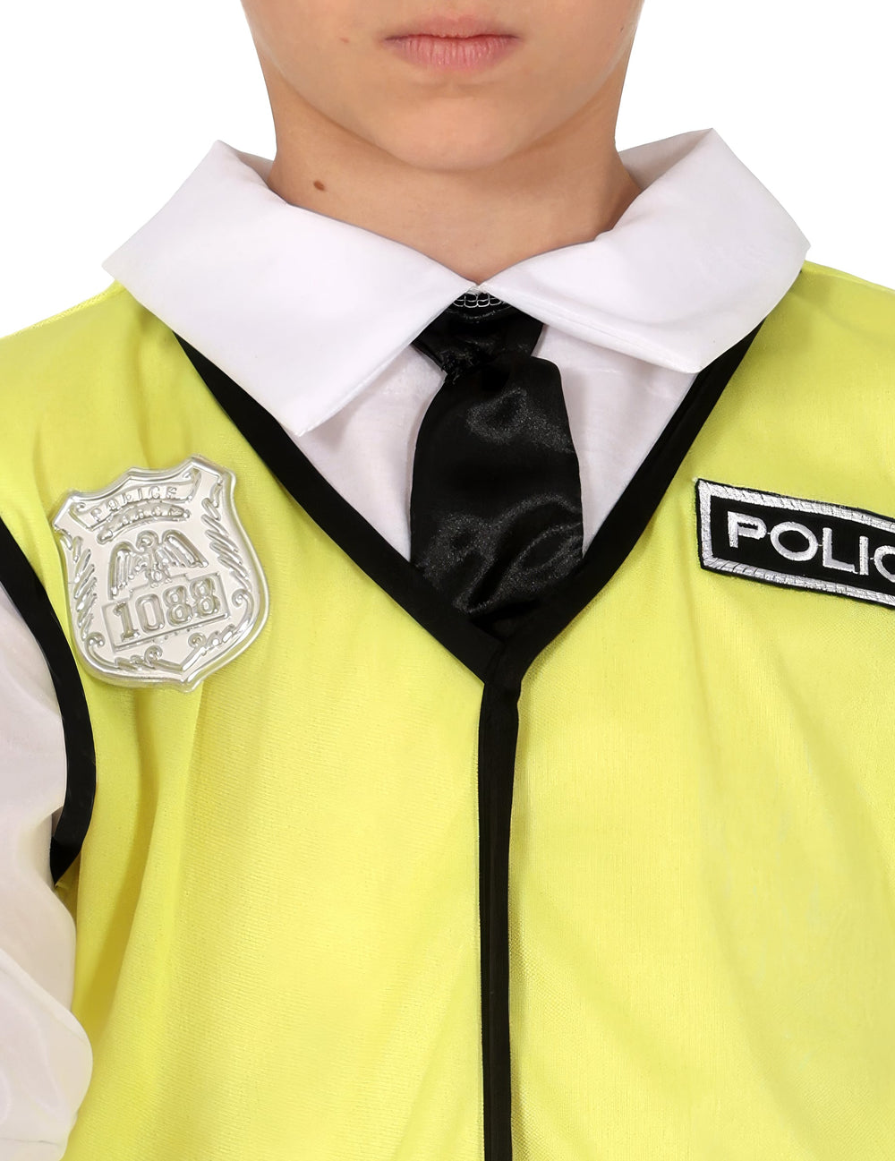 Détail du col et de l'insigne du set de policier anglais