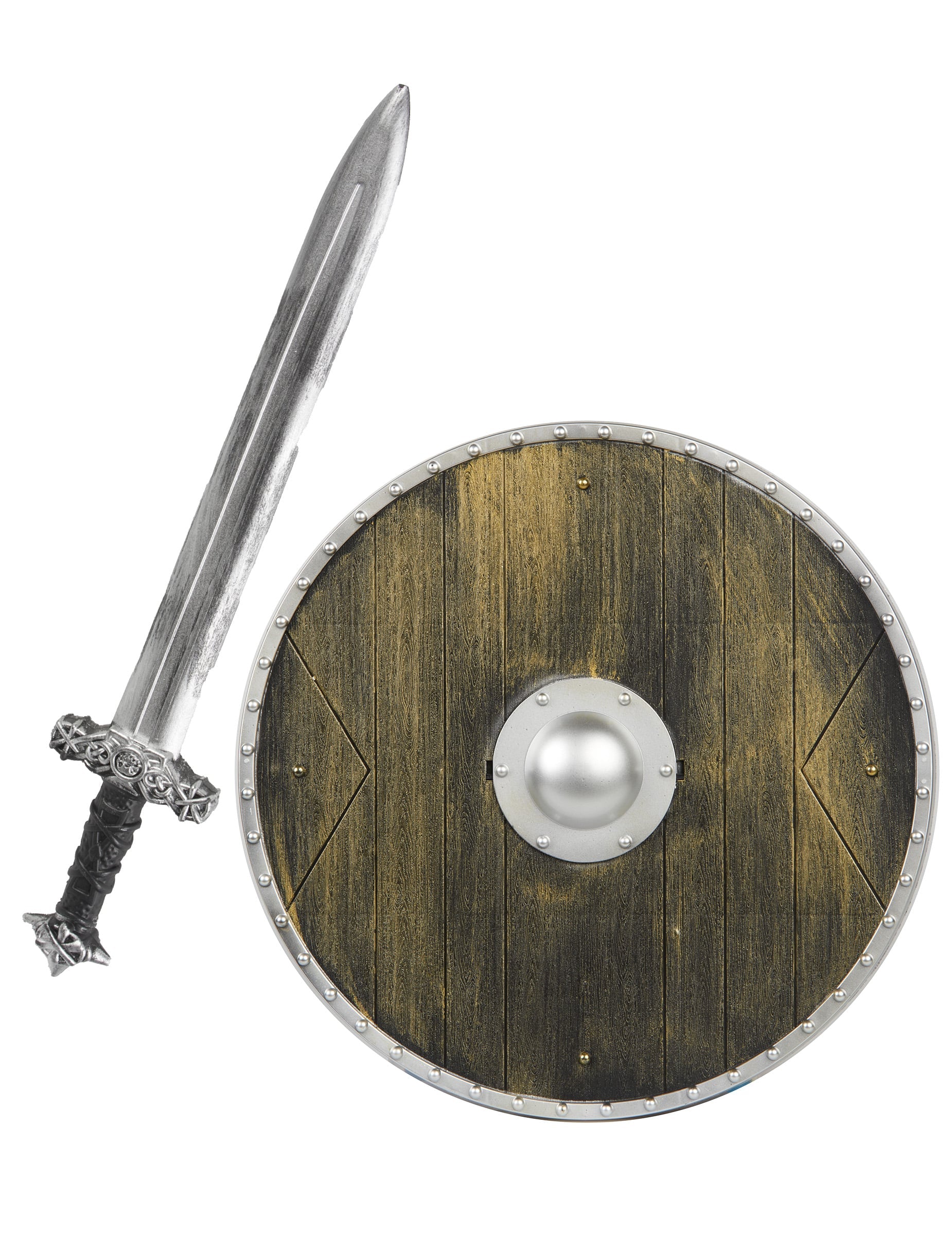 Set viking pour enfant en plastique marron et argent