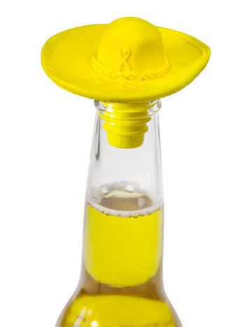 Bouchon en forme de sombrero pour bouteille jaune