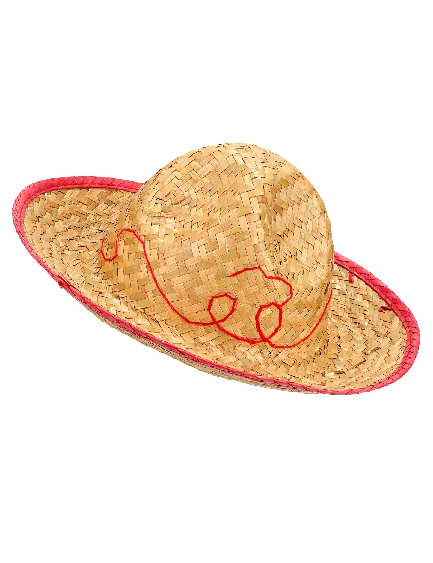 Sombrero pour enfant en paille avec liseré rouge