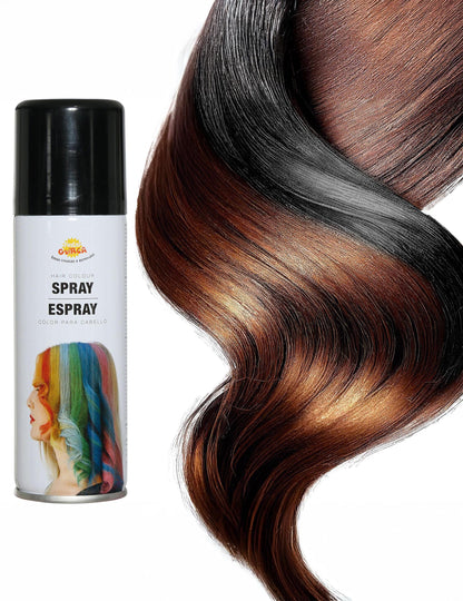 Детайл на черния цвят върху кичур от спрея за коса