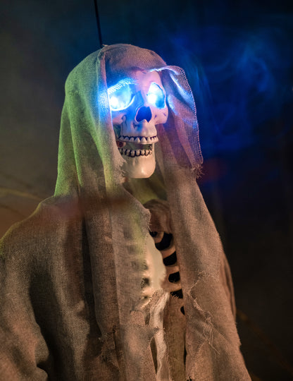 Светещ сив висящ скелет за Хелоуин 180 cm