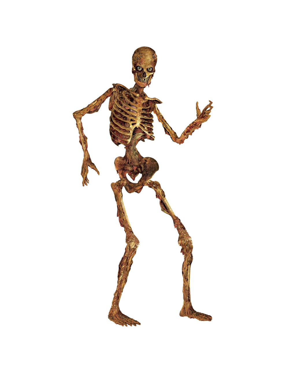 Décoration squelette articulé en décomposition pour Halloween marron